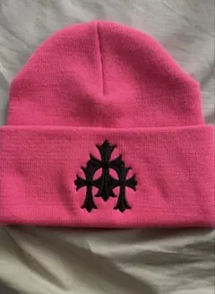 Chrome Hearts ピンク ニット帽 ビーニー - メルカリ
