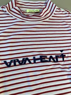 超美品⭐︎VIVA HEART ゴルフウェア モックネックストライプTシャツのサムネイル