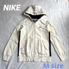 美品❣️Nike フード付きパーカー Mサイズ オフホワイト　ジップアップパーカー