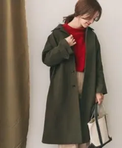 【アーバンリサーチドアーズ】ウールバルマカンコート オリーブカーキロングコート