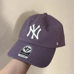 newera 47 NYキャップ パープル 調整可能　ロゴ　刺繍