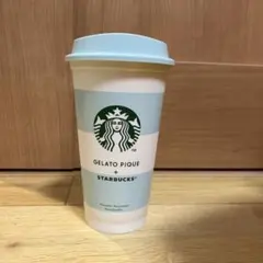 スタバ　ジェラピケボーダーリユーザブルカップ ミントグリーン 473ml