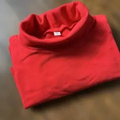 UNIQLO ユニクロ　タートルネック　カットソー 綿　レッド　赤　朱赤　M