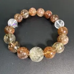 黒金スーパーセブン シルバールチル 天然石ブレスレット