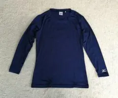 新品★ミズノ 長袖ドライTシャツ ネイビー Mサイズ/アンダーシャツのサムネイル