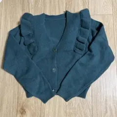 レディース　ブルーグリーン　カーディガン