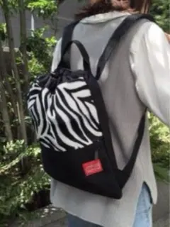 新品　Manhattan Portage ナップサック　ゼブラ　リュック