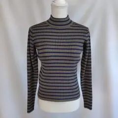 リブ編み タートルネック ニット M 長袖 トップス