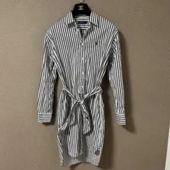 極美品【ポロラルフローレン】シャツワンピース S ストライプ リボン 近年