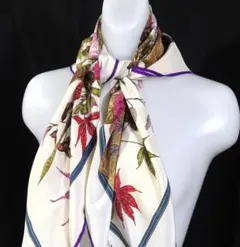 美品クリスチャンディオール　大判スカーフ シルク100% D488