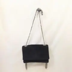 ZARA WOMAN スエード調 チェーンタッセル ショルダーバッグ ブラックのサムネイル