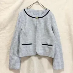 ノーカラージャケット ツイード調 パイピング フォーマル セレモニー 11 L