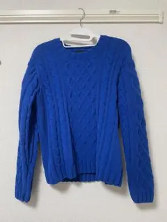 AZUL by MOUSSY ブルー ケーブルニットセーター　サイズS〜M
