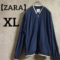 【極美品】ZARA ザラ メッシュ ボンバージャケット ブルゾン ネイビー XL