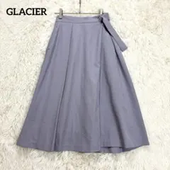 グラシア　フレアスカート　パープル　ミモレ丈　ウエストゴム　フェミニン　ハニーズのサムネイル