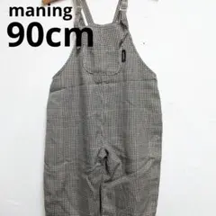 1度のみ maning 90cm サロペット オーバーオール 千鳥格子