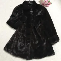 【美品】EMBA ミンク 毛皮 コート リアルファー サイズL相当