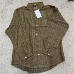 チェックシャツ メンズ 長袖 カジュアル 大きいサイズ シャツ ブラウン