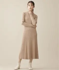 ナノユニバース❤️タートルフレアリブニットワンピース