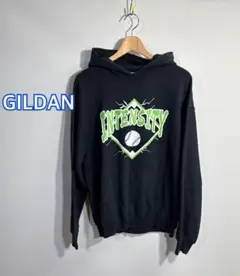 ◼️GILDAN ギルダン◼️INTENSITY 黒 11ナンバリングパーカー: M