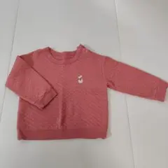 UNIQLO トレーナー 100cm ピンク うさぎ刺繍 キルトプルオーバー
