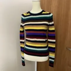90s J.CREW マルチボーダーニットXS