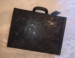 no　【美品】 ETRO マルゴット ブリーフケース レザー 黒 ETRO エトロ ペイズリー柄 エンボス加工 マルゴット ビジネス