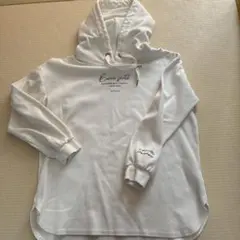 ホワイトパーカー フード付き