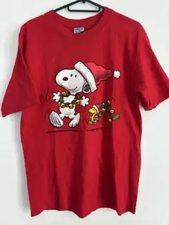 PEANUTS スヌーピー クリスマス Tシャツ 赤