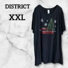 美品✨DISTRICT【XXL】ブラッククリスマス Tシャツ ビーズ装飾