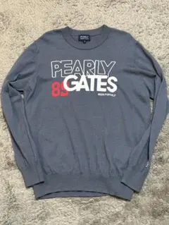 【パーリーゲイツ】人気ビッグロゴネーム 長袖ゴルフニットセーター サイズ6