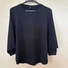 UNIQLOユニクロ　レディース　黒の五分袖Tシャツ・カットソーコットン100%