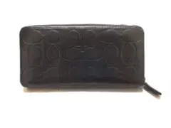 美品★COACH コーチ 長財布 小銭コインケース レザー黒 メンズ ヴィトン