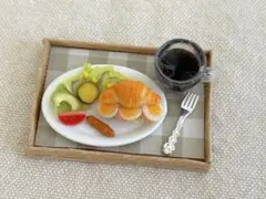 再販未定★朝ごはんシリーズ★クロワッサンサンド② ミニチュアフード　フェイクパン