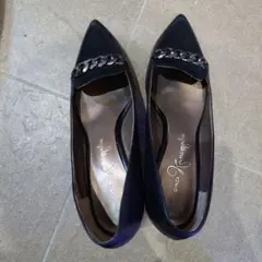 GINZA KAWANISHI ブラックパンプス 23.5cm