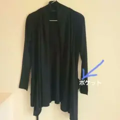 アナイ　黒 アクリル ロングカーディガン　38サイズ
