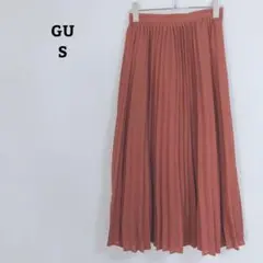 ジーユー　スカート　プリーツ　ロング　後ろゴム　カジュアル　シンプル　S