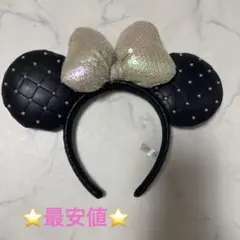 ミニーちゃん　パールレザー　カチューシャ