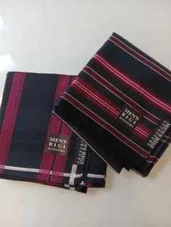 <新品>MEN'S BIGI ストライプハンカチ 2枚セット