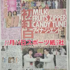 匿名配送！送料込み！ 11月14日 朝刊　 スポーツ紙全5社