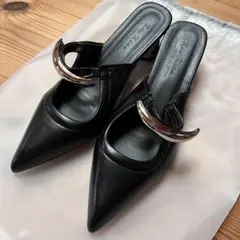 SHEIN レザー シルバー ミュール