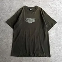 90's■old stussy【L】Tシャツ 両面プリント フェード 黒タグ