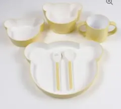【未使用品】tak. キッズディッシュ ギフトボックス ベア カトラリーイエロー