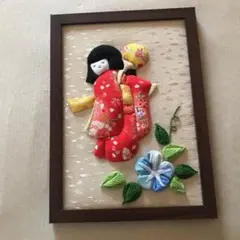 和風 布絵 額装 舞妓さん インテリア - メルカリ