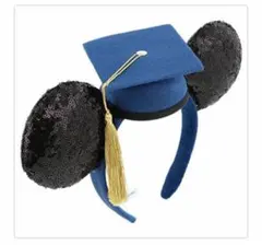 ミッキー耳 卒業帽子付きカチューシャ