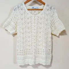 ZARA　レース編みカーディガン