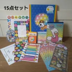 [平成時代のアフロ犬 文房具15点セット] レターセット、シール、メモ帳など