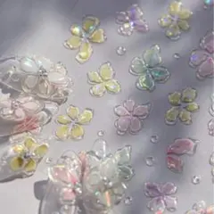 ホログラム入り花びら素材シール
