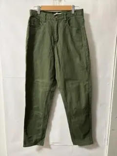「即日発送」M オリーブグリーン スリムフィット スラックスワークパンツ