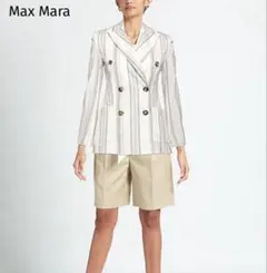 【新品未使用】Max Mara ダブルブレストジャケット リネン サイズ46